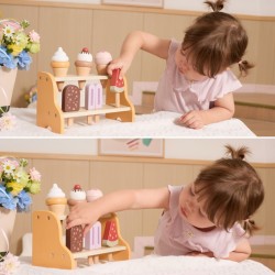 VIGA 44293 Drewniana Lodziarnia Sklepik zestaw z lodami