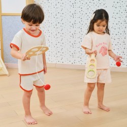 VIGA 44796 Drewniany  Zestaw paletek do gry złap piłkę