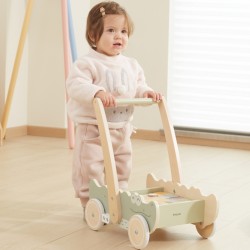 VIGA 44278 Drewniany wózek na klocki Pchacz