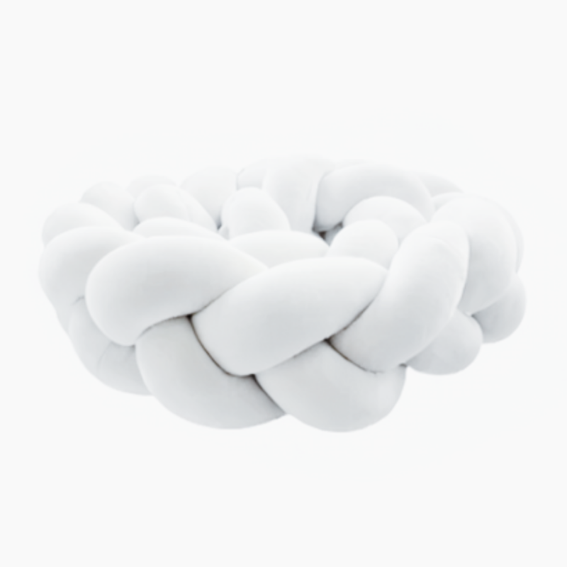 BABY 24077 Warkocz do łóżeczka welur biały