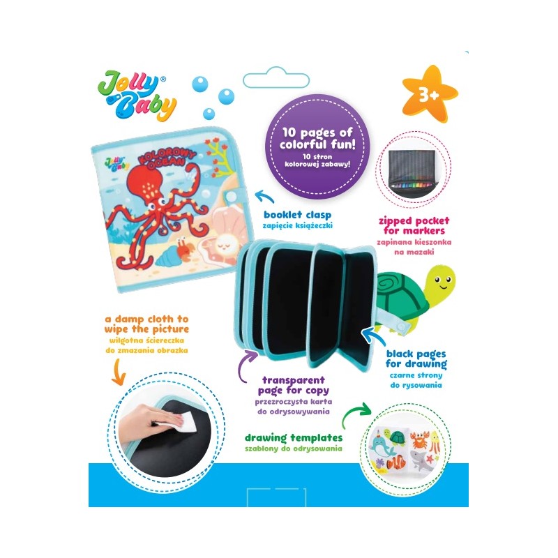 JOLLYBABY JB 82602 Książeczka do rysowania kolorowy ocean