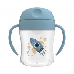 Dr.Brown TC61004 Kubek miękki ustnik 180ml niebieski 6m+
