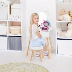 VIGA Z0006 Duża toaletka Drewniana biała + jednorożec