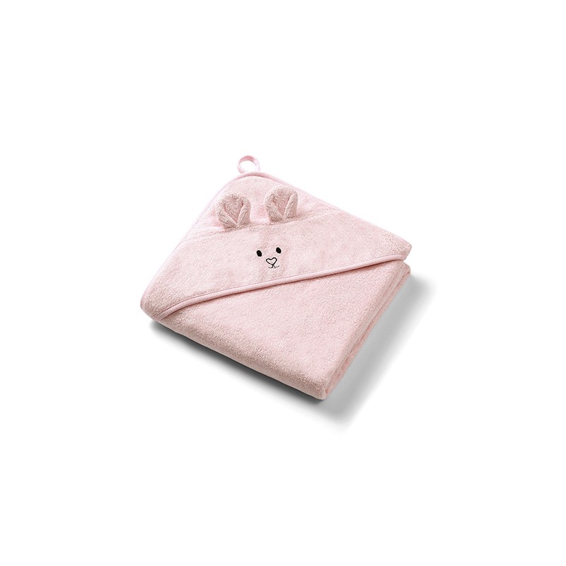 B.O.1553/04 Okrycie kąpielowe bambusowe z kapturkiem 100x100cm różowe