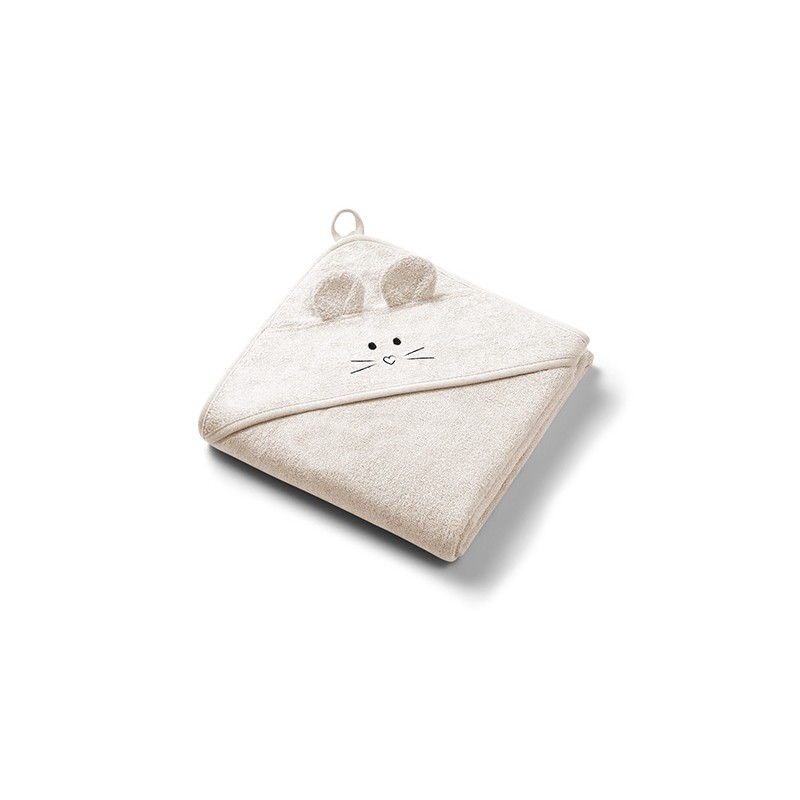 B.O.1553/05 Okrycie kąpielowe bambusowe z kapturkiem 100x100cm jasny beż