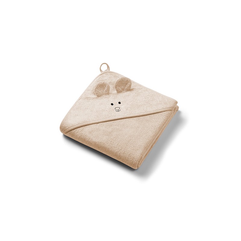 B.O.1553/06 Okrycie kąpielowe bambusowe z kapturkiem 100x100cm ciemny beż