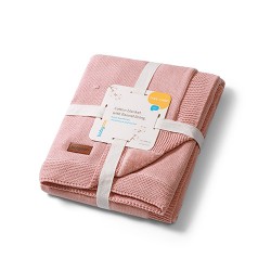 B.O.1671/01 Kocyk bawełniany z flanelowym podszyciem różowy