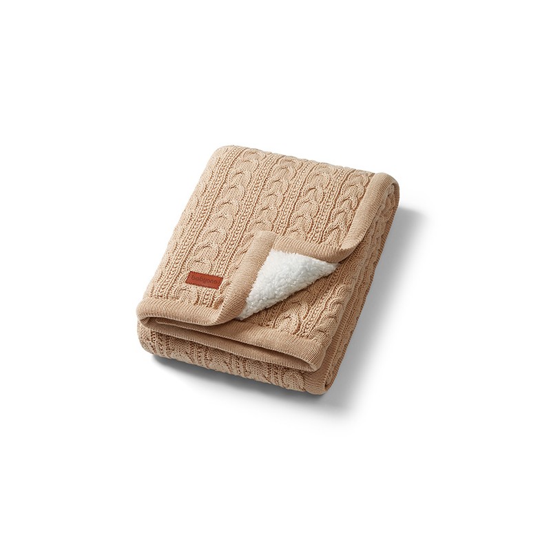 B.O.1657 Kocyk bawełniany z ociepleniem beżowy