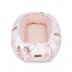 KOKON MUŚLIN WRÓŻKI RÓŻOWY 80x45 + PODUSZKA