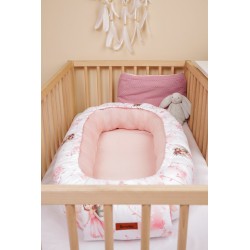 KOKON MUŚLIN WRÓŻKI RÓŻOWY 80x45 + PODUSZKA