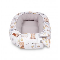 KOKON MUŚLIN ZODIAK SZARY 80x45 + PODUSZKA