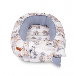 KOKON MUŚLIN SMOKI JEANS 80x45 + PODUSZKA