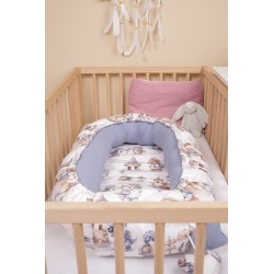 KOKON MUŚLIN SMOKI JEANS 80x45 + PODUSZKA