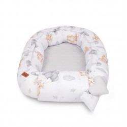 KOKON MUŚLIN TEDDY SZARY 80x45 + PODUSZKA