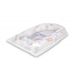 KOKON MUŚLIN TEDDY SZARY 80x45 + PODUSZKA