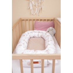 KOKON MUŚLIN DMUCHAWCE BEŻOWE 80x45 + PODUSZKA