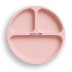 5873 TALERZYK 3-DZIELNY Z PRZYSSAWKAMI RÓŻOWY BL587