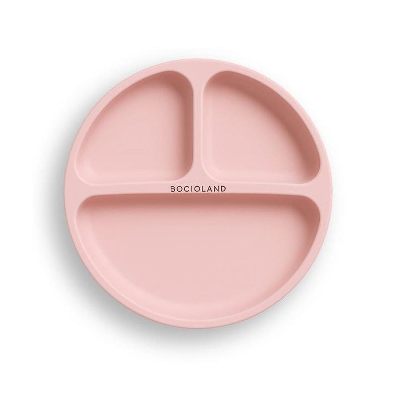 5873 TALERZYK 3-DZIELNY Z PRZYSSAWKAMI RÓŻOWY BL587