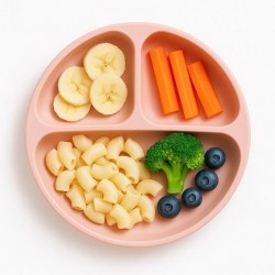 5873 TALERZYK 3-DZIELNY Z PRZYSSAWKAMI RÓŻOWY BL587