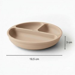 5880 TALERZYK 3-DZIELNY Z PRZYSSAWKAMI BEŻOWY BL588