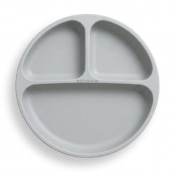 5897 TALERZYK 3-DZIELNY Z PRZYSSAWKAMI JASNY SZARY BL589