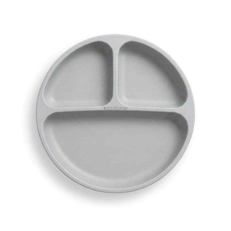 5897 TALERZYK 3-DZIELNY Z PRZYSSAWKAMI JASNY SZARY BL589