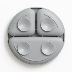 5897 TALERZYK 3-DZIELNY Z PRZYSSAWKAMI JASNY SZARY BL589