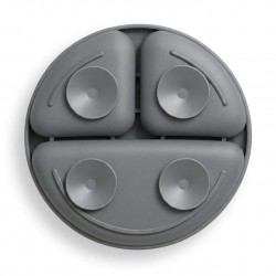 5903 TALERZYK 3-DZIELNY Z PRZYSSAWKAMI CIEMNO SZARY BL590