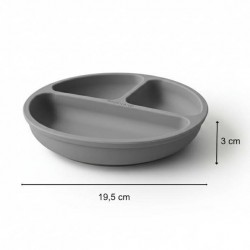 5903 TALERZYK 3-DZIELNY Z PRZYSSAWKAMI CIEMNO SZARY BL590