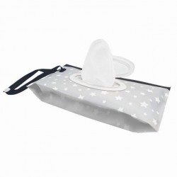 8126 ETUI NA CHUSTECZKI NAWILŻANE SZARE GWIAZDKI  BL812