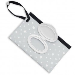 8126 ETUI NA CHUSTECZKI NAWILŻANE SZARE GWIAZDKI  BL812