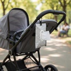 8126 ETUI NA CHUSTECZKI NAWILŻANE SZARE GWIAZDKI  BL812