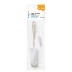 B.O.720/04 Szczotka do butelek i smoczków z gąbką i mini szczoteczką beżowa