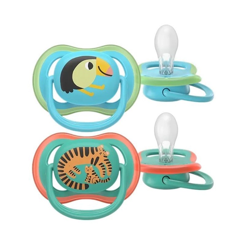 AVENT SCF087/11 Smoczek Ultra Air 6-18m 2 szt. tygryski/tukan