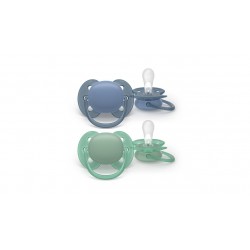 AVENT SCF091/42 Smoczek Ultra Soft 6-18m 2 szt. niebieski/zielony