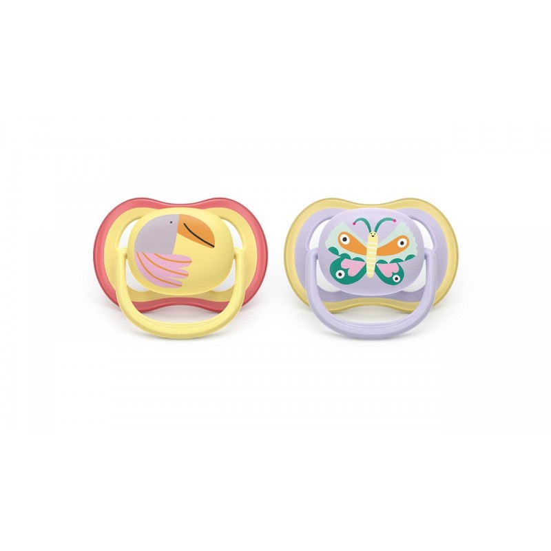AVENT SCF087/04 Smoczek Ultra Air 0-6m 2 szt. ptak/motyl