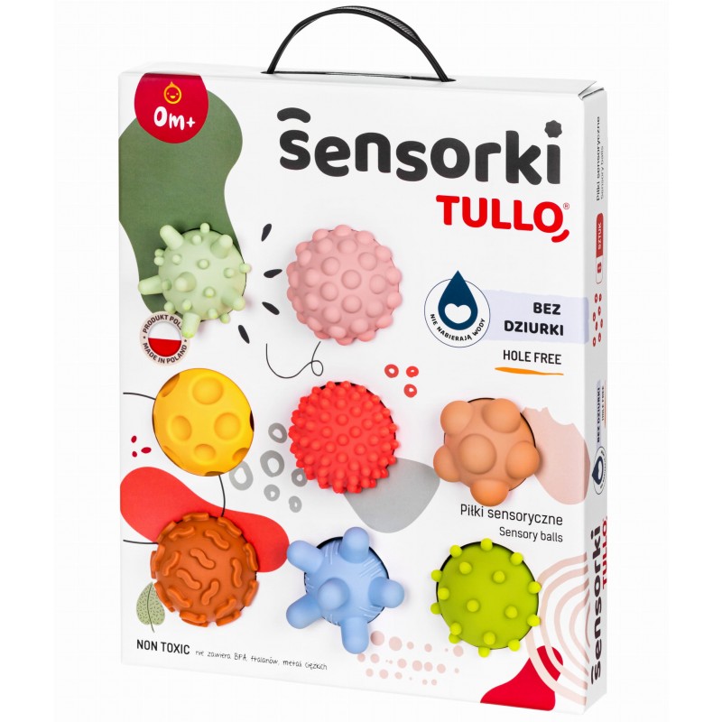 TULLO 803 Piłki sensoryczne Sensorki 8 szt. bez dziurki pastelowe