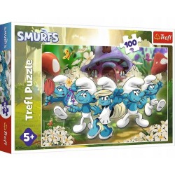 TREFL 16487 Puzzle 100 Poznaj Smerfy