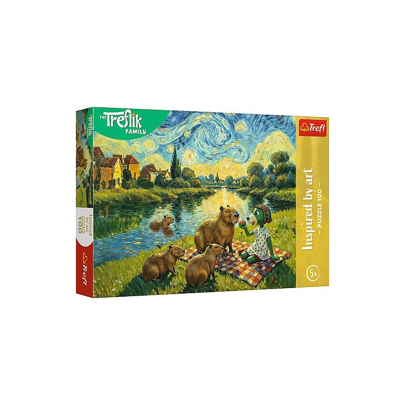 TREFL 16563 Puzzle 100 Karmiąc kapibary / Rodzina Treflików