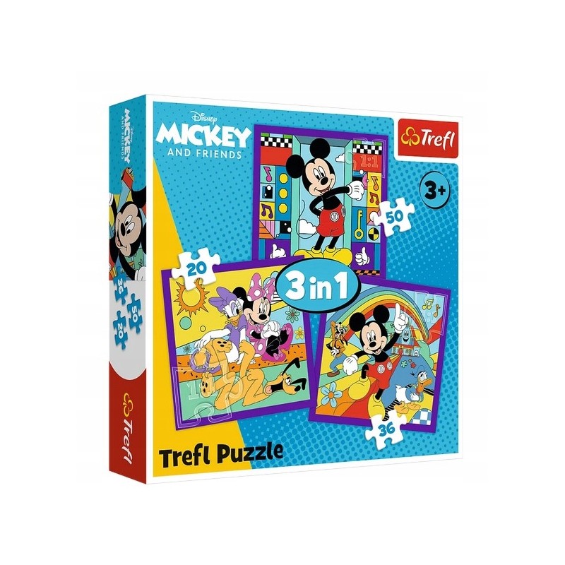 TREFL 34894 Puzzle 3w1 Miki i jego wesoła ekipa