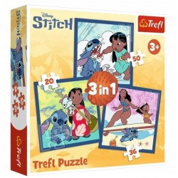 TREFL 34896 Puzzle 3w1 Czas ze Stitchem