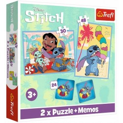 TREFL 93585 Puzzle 2w1 + MEMOS Wesoły dzień Lilo & Stitch