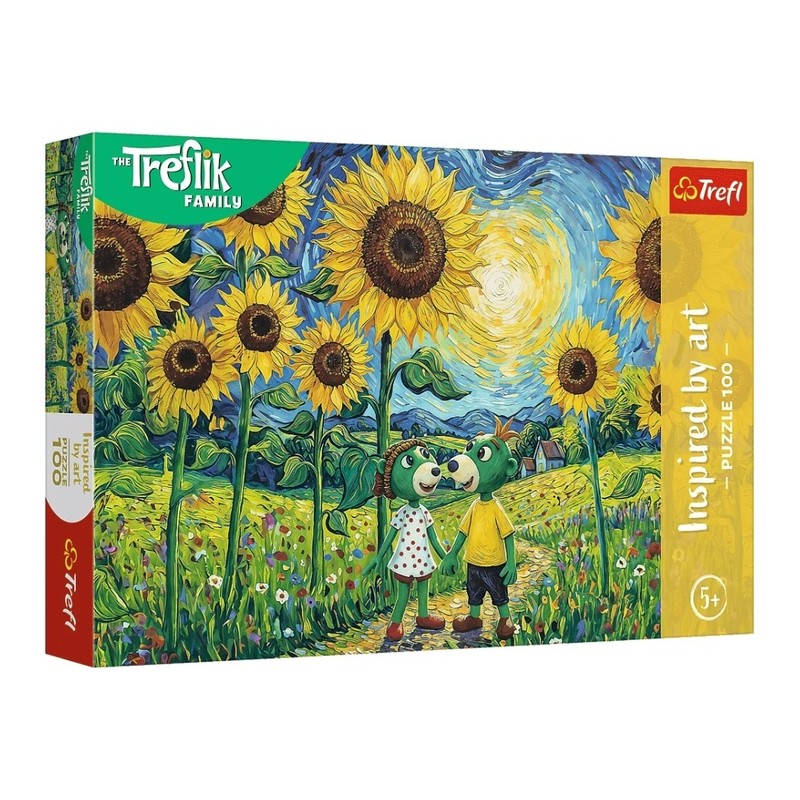 TREFL 16560 Puzzle 100 Spacer wśród słoneczników / Rodzina Treflików