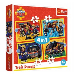 TREFL 34348 Puzzle 4w1 Strażak na sygnale