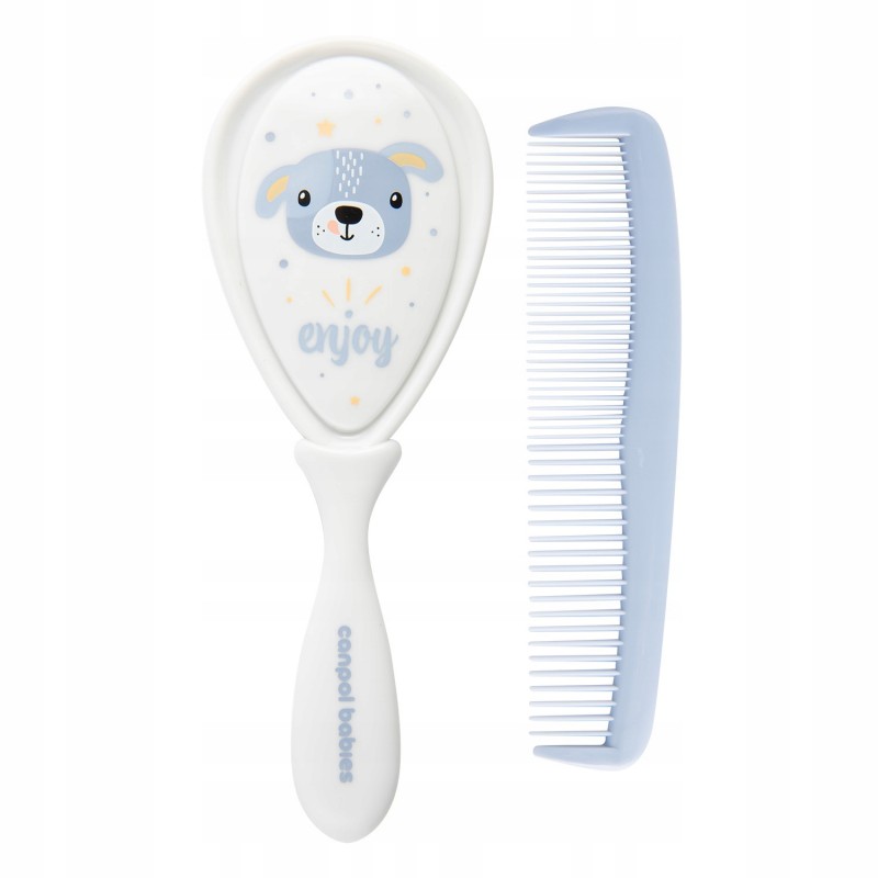 CANPOL 2/419 Szczoteczka + grzebień do włosów twarda niebieska