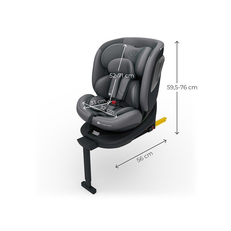 KINDERKRAFT Fotelik samochodowy I-360 2 PLUS i-Size grey