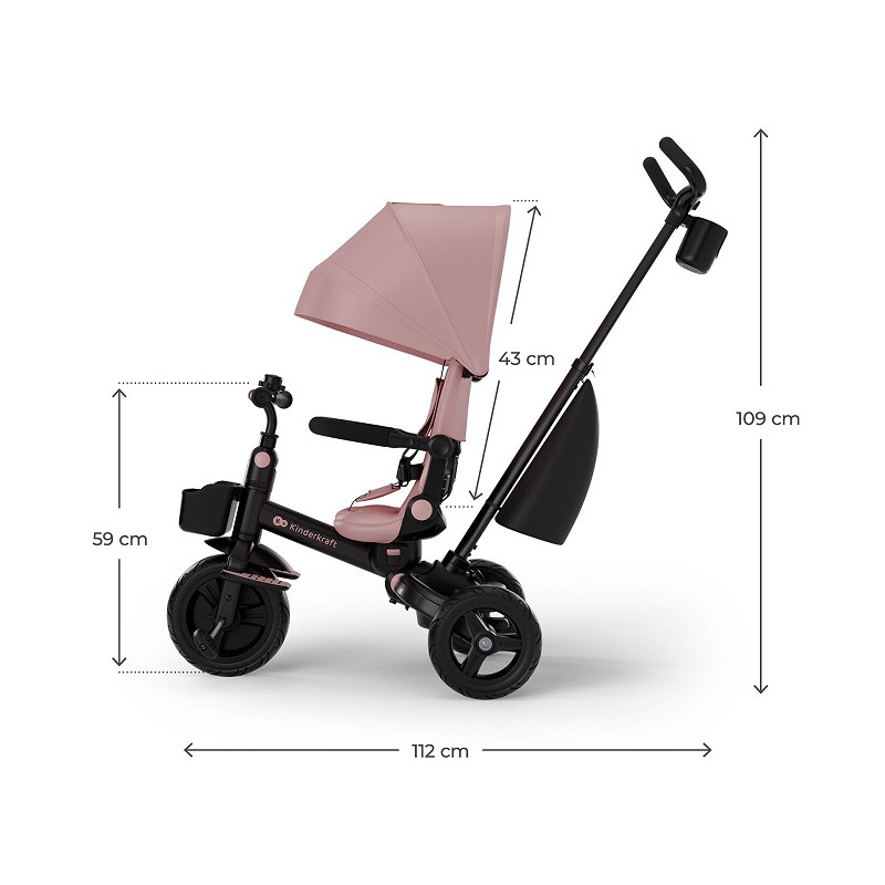 KINDERKRAFT Rowerek trójkołowy AVEO 2 Plus Pink