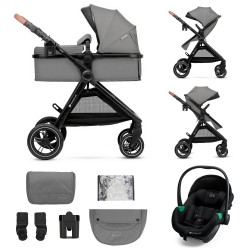 KINDERKRAFT Wózek wielofonkcyjny ESME 3w1 Moonlight Grey + MINK PRO 2