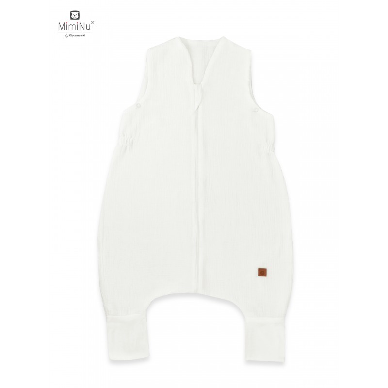 KIECZMERSKI Śpiworek do spania letni z nogawkami MUŚLIN S bawełna 100% 1-2,5 lat, 0,5-1TOG śmietanka