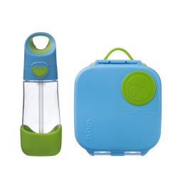B.BOX 62085 Zestaw Mini Lunchbox+butelka tritanowa ze słomką 450 ml Ocean Breeze